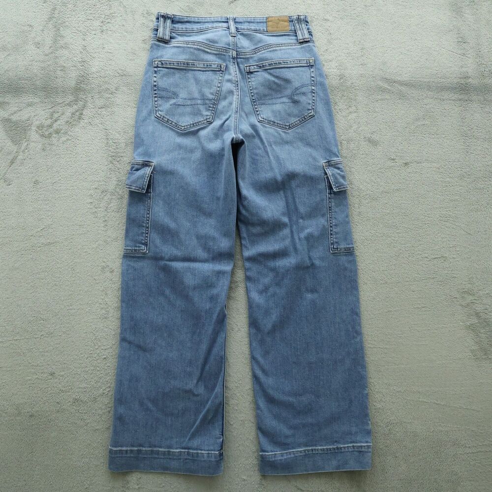 American Eagle Jeans Women's 2R Super High-Rise Baggy Wide-Leg Denim 31" Inseam - Picture 14 of 16